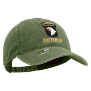 Licensed 101st Airborne Retired Embroidered Washed Solid Pigment Dyed Cotton Twill Brass Buckle Cap - Olive OSFM