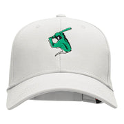 Abstract Batter Embroidered Cotton Twill Cap