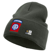 Licensed 82nd Airborne Military Embroidered 12 Inch Long Knitted Beanie - Dk-Grey OSFM