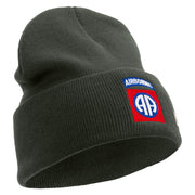 Licensed 82nd Airborne Military Embroidered 12 Inch Long Knitted Beanie - Dk-Grey OSFM