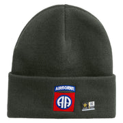 Licensed 82nd Airborne Military Embroidered 12 Inch Long Knitted Beanie - Dk-Grey OSFM