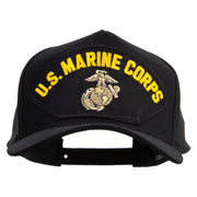 Licensed U.S. Marine Corps Patched Snapback Hat Made in USA - Black OSFM