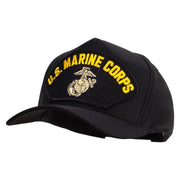 Licensed U.S. Marine Corps Patched Snapback Hat Made in USA - Black OSFM