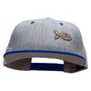 Jesus Fish Religious Patched Flat Bill Snapback Two Tone Cap - Royal-Grey OSFM