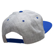 Jesus Fish Religious Patched Flat Bill Snapback Two Tone Cap - Royal-Grey OSFM