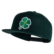 Four Leaf Clover Patched Wool Blend Prostyle Snapback Cap - Spruce OSFM