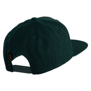 Four Leaf Clover Patched Wool Blend Prostyle Snapback Cap - Spruce OSFM