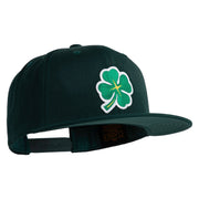 Four Leaf Clover Patched Wool Blend Prostyle Snapback Cap - Spruce OSFM