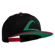 Ash Ketchum League Expo Patched Classic Snapback Wool Blend 2 Tone Cap - Black-Red OSFM
