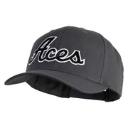 Aces Black Patched Retro Cotton Blend Snapback Cap - Charcoal OSFM