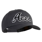 Aces Black Patched Retro Cotton Blend Snapback Cap - Charcoal OSFM
