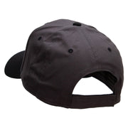 Dachshund Dog Pet Patched Two Tone Cotton Twill Low Profile Strap Cap - Black-Charcoal OSFM