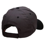 Dachshund Dog Pet Patched Two Tone Cotton Twill Low Profile Strap Cap - Black-Charcoal OSFM