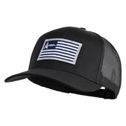 USSF USA White Flag Patched Solid Cotton Twill Mesh Prostyle Cap - Black OSFM