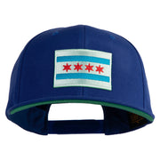 Chicago Flag Patched Wool Blend Prostyle Snapback Cap - Royal OSFM