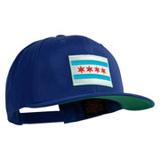Chicago Flag Patched Wool Blend Prostyle Snapback Cap - Royal OSFM