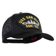 USS San Juan Submarine SSN 751 Patched Solid Cotton Twill Mesh Prostyle Cap - Black OSFM