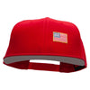 Small Gold Patriotic American Flag Superior Cotton Twill Flat Bill Snapback Prostyle Cap - Red OSFM