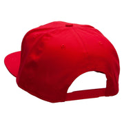 Small Gold Patriotic American Flag Superior Cotton Twill Flat Bill Snapback Prostyle Cap - Red OSFM