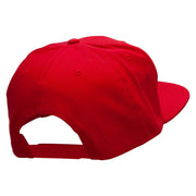 Small Gold Patriotic American Flag Superior Cotton Twill Flat Bill Snapback Prostyle Cap - Red OSFM