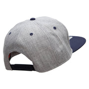 Jesus Fish Religious Patched Flat Bill Snapback Two Tone Cap - Navy-Grey OSFM