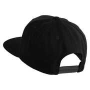Four Leaf Clover Patched Wool Blend Prostyle Snapback Cap - Black OSFM