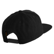 Four Leaf Clover Patched Wool Blend Prostyle Snapback Cap - Black OSFM