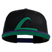 Ash Ketchum League Expo Patched Classic Snapback Wool Blend 2 Tone Cap - Black-Purple OSFM