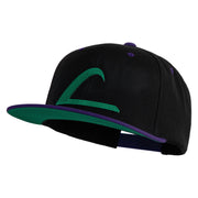 Ash Ketchum League Expo Patched Classic Snapback Wool Blend 2 Tone Cap - Black-Purple OSFM