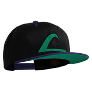 Ash Ketchum League Expo Patched Classic Snapback Wool Blend 2 Tone Cap - Black-Purple OSFM