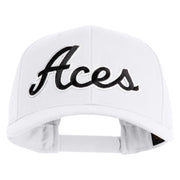 Aces Black Patched Retro Cotton Blend Snapback Cap - White OSFM