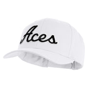 Aces Black Patched Retro Cotton Blend Snapback Cap - White OSFM