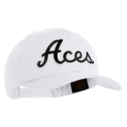 Aces Black Patched Retro Cotton Blend Snapback Cap - White OSFM