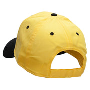 Dachshund Dog Pet Patched Two Tone Cotton Twill Low Profile Strap Cap - Black-Yellow OSFM