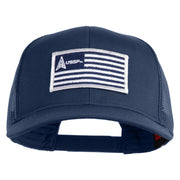 USSF USA White Flag Patched Solid Cotton Twill Mesh Prostyle Cap - Navy OSFM
