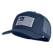 USSF USA White Flag Patched Solid Cotton Twill Mesh Prostyle Cap - Navy OSFM