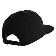 Chicago Flag Patched Wool Blend Prostyle Snapback Cap - Black OSFM