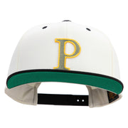 Greek Alphabet RHO Patched Classic Snapback Woold Blend 2 Tone Cap - Natural-Black OSFM