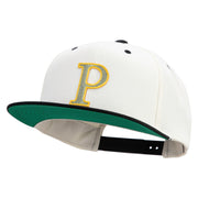 Greek Alphabet RHO Patched Classic Snapback Woold Blend 2 Tone Cap - Natural-Black OSFM