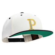 Greek Alphabet RHO Patched Classic Snapback Woold Blend 2 Tone Cap - Natural-Black OSFM