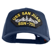 USS San Juan Submarine SSN 751 Patched Solid Cotton Twill Mesh Prostyle Cap - Navy OSFM