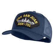 USS San Juan Submarine SSN 751 Patched Solid Cotton Twill Mesh Prostyle Cap - Navy OSFM