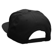 Small Gold Patriotic American Flag Superior Cotton Twill Flat Bill Snapback Prostyle Cap - Black OSFM