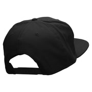 Small Gold Patriotic American Flag Superior Cotton Twill Flat Bill Snapback Prostyle Cap - Black OSFM