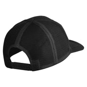 Aces Faux Leather Patched Premium Mesh Trucker Cap - Black Black OSFM