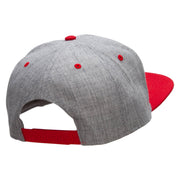 Jesus Fish Religious Patched Flat Bill Snapback Two Tone Cap - Red-Grey OSFM