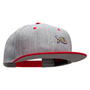 Jesus Fish Religious Patched Flat Bill Snapback Two Tone Cap - Red-Grey OSFM