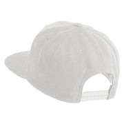 Four Leaf Clover Patched Wool Blend Prostyle Snapback Cap - White OSFM