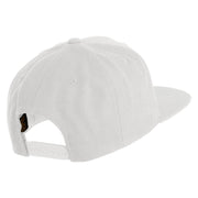 Four Leaf Clover Patched Wool Blend Prostyle Snapback Cap - White OSFM