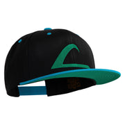 Ash Ketchum League Expo Patched Classic Snapback Wool Blend 2 Tone Cap - Black-Teal OSFM